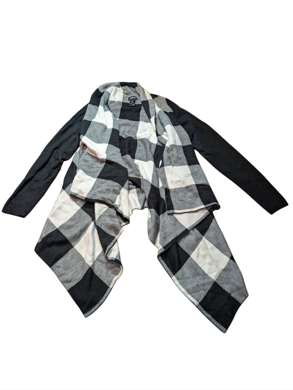 torrid Black and White Buffalo Check Cardigan